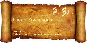 Hager Zsuzsanna névjegykártya